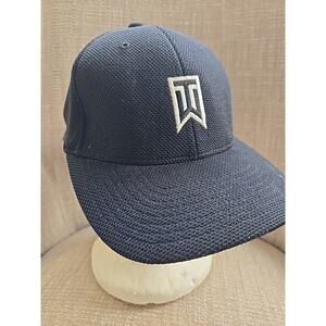 Y2K Nike Tiger Woods Hat Cap Black Golf Club Logo Size L/XL LA Collection- New!